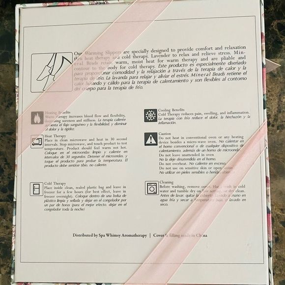 Spa Whimsy Warming Slippers ONE SIZE Pink Aromatherapy Footcare Intimates New - Picture 2 of 2